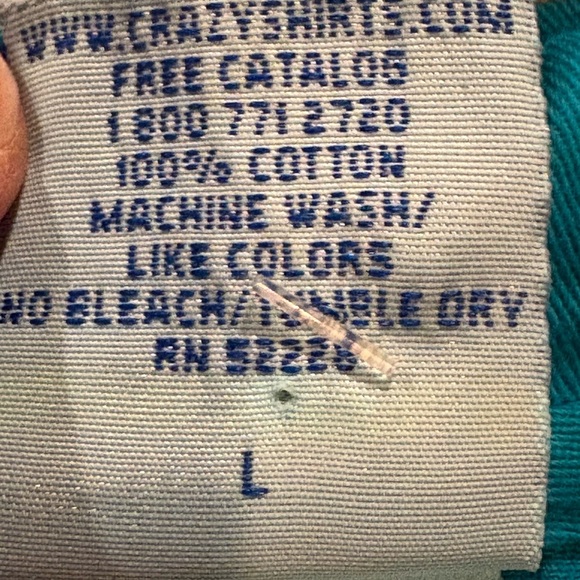 Crazy Shirts Hawaiian Henley Turquoise Green Floral Drawstring Neck Womens L - Picture 7 of 10